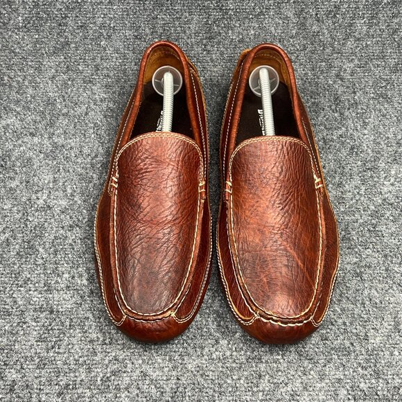 Duluth Trading Co. Bison Leather Driving Moccasins Mens 12 Brown Slip On Loafers - Picture 3 of 12